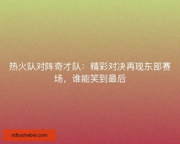 热火队对阵奇才队：精彩对决再现东部赛场，谁能笑到最后
