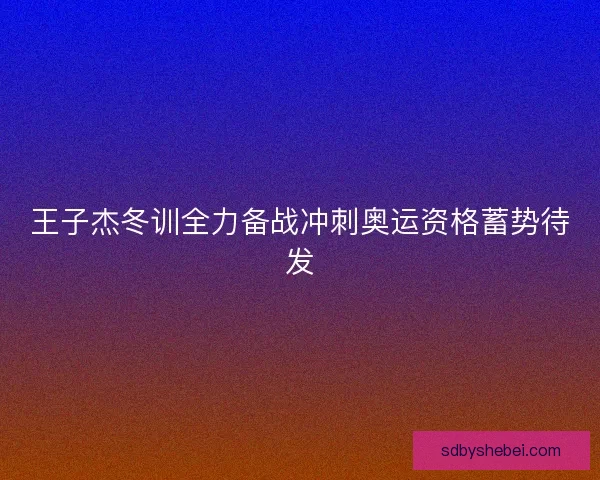 王子杰冬训全力备战冲刺奥运资格蓄势待发